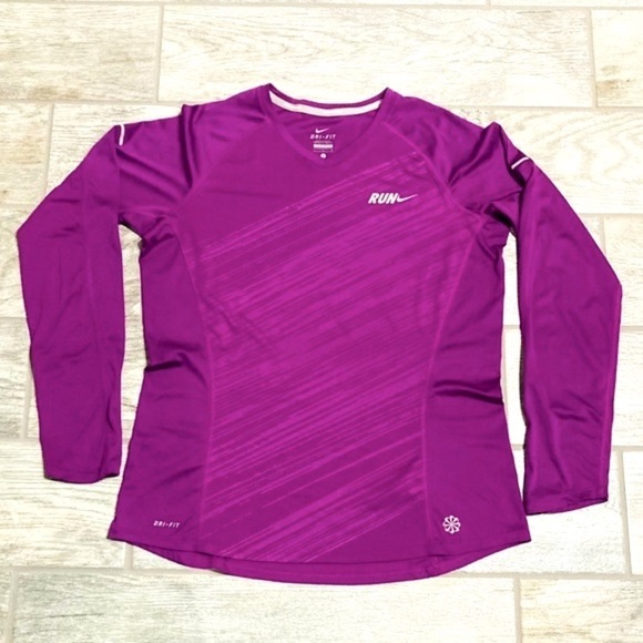 Nike Running Womens Dri-fit Long Sleeve Tech Shirt, Large - Picture 4 of 12